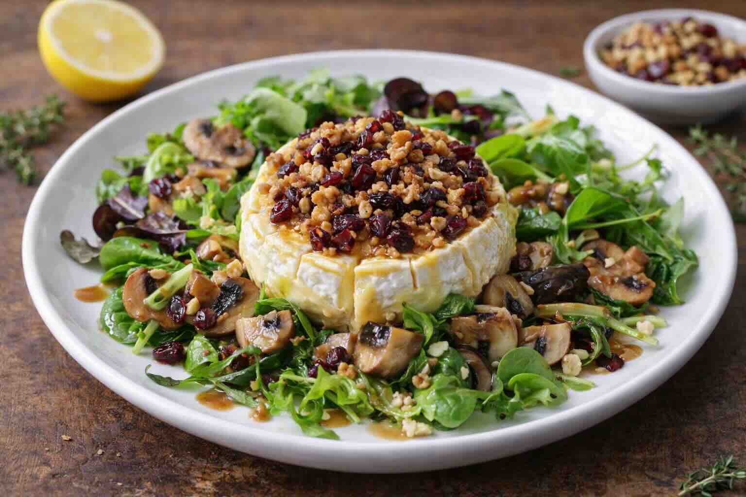 Gebackener Camembert unter Cranberry-Walnuss-Crumble