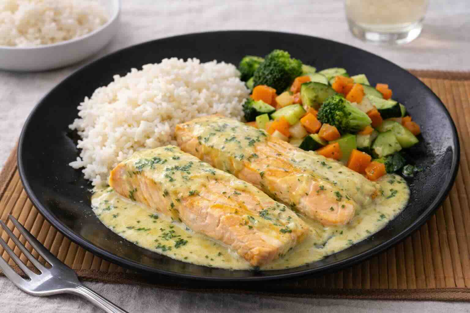 Lachs in Curry-Honigsoße