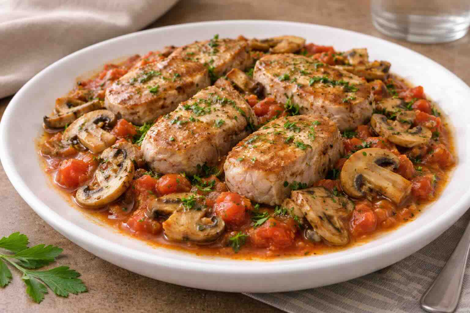 Pilzteller mit Schweinefilet