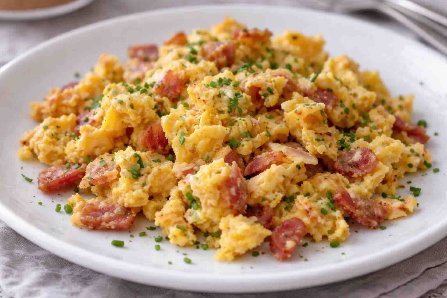 Rührei mit Speck und Kräutern