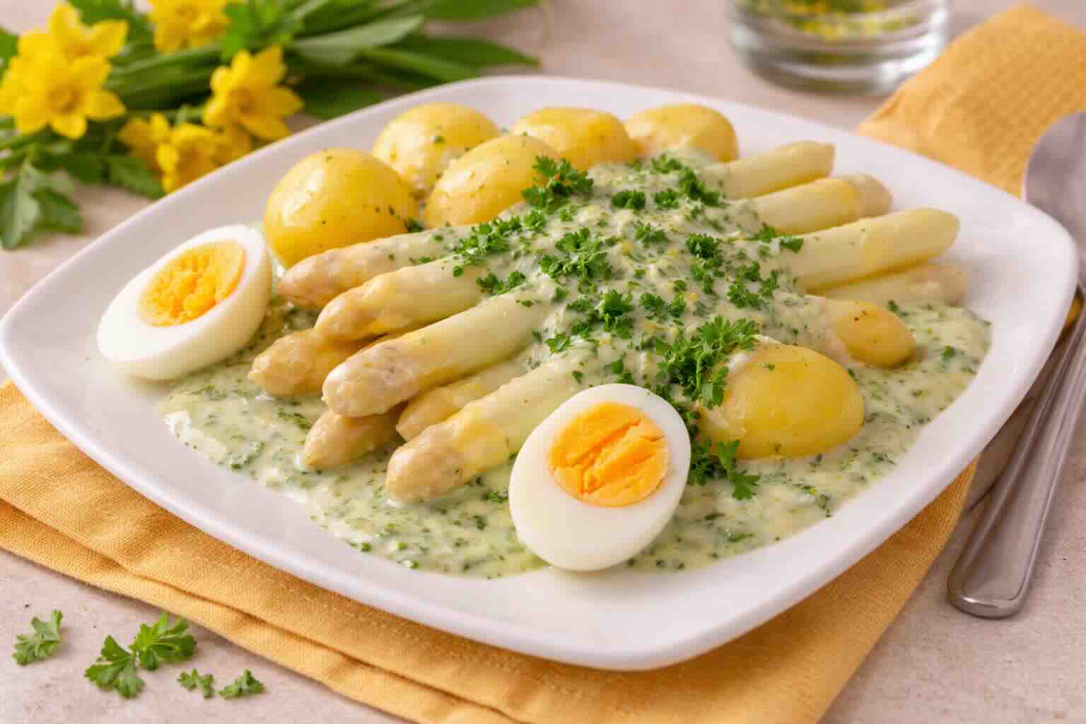 Spargel mit Bärlauchsoße
